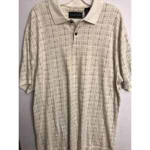 ocean pacific menswear XL Beige olive Plaid knit polo shirt